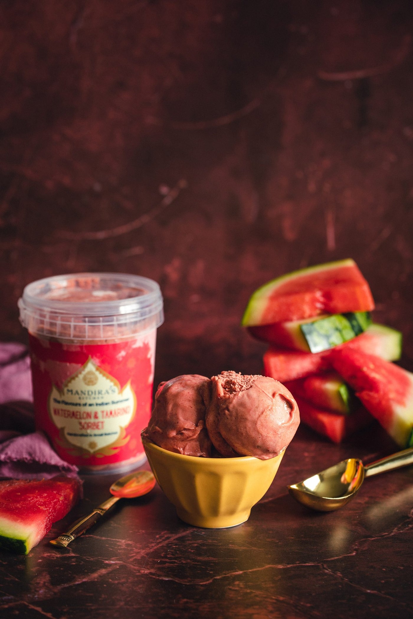 Watermelon and Tamarind sorbet (single serving)